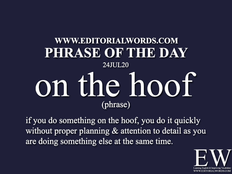 Phrase of the Day (on the hoof)-24JUL20
