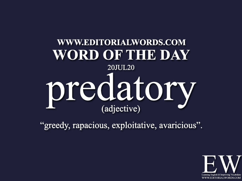 Word of the Day (predatory)-20JUL20