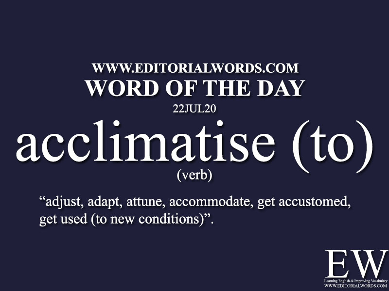 Word of the Day (acclimatise)-22JUL20