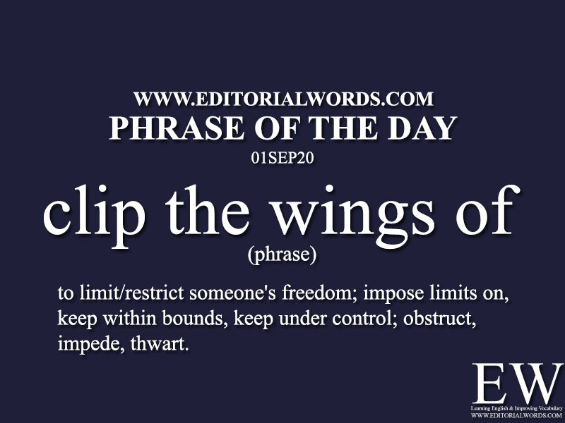 Phrase of the Day (clip the wings of)-01SEP20