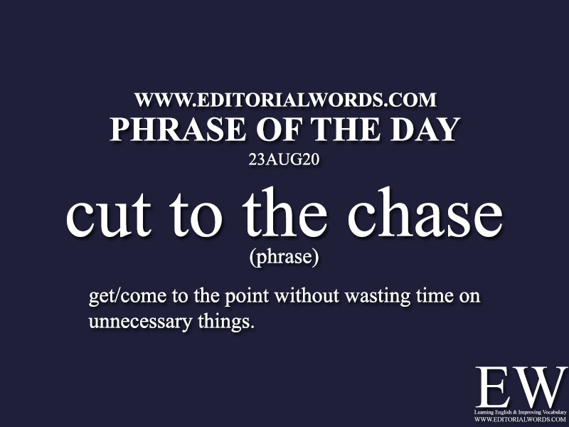Phrase of the Day (cut to the chase)-23AUG20