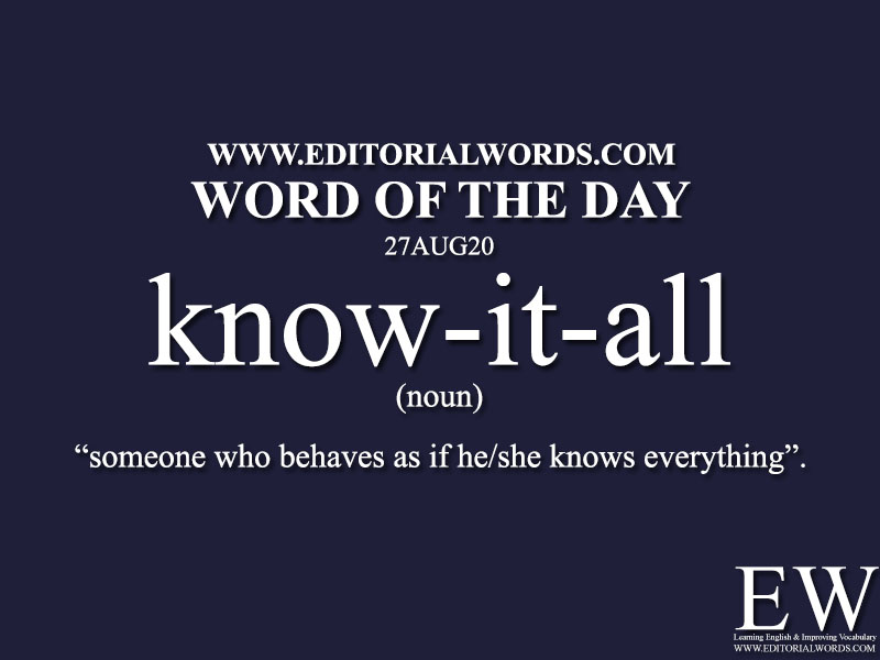 Word of the Day (know-it-all)-27AUG20