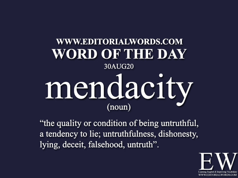 Word of the Day (mendacity)-30AUG20