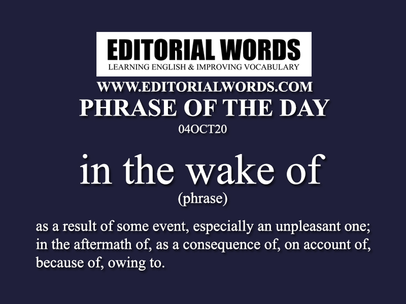 Phrase of the Day (in the wake of)-04OCT20