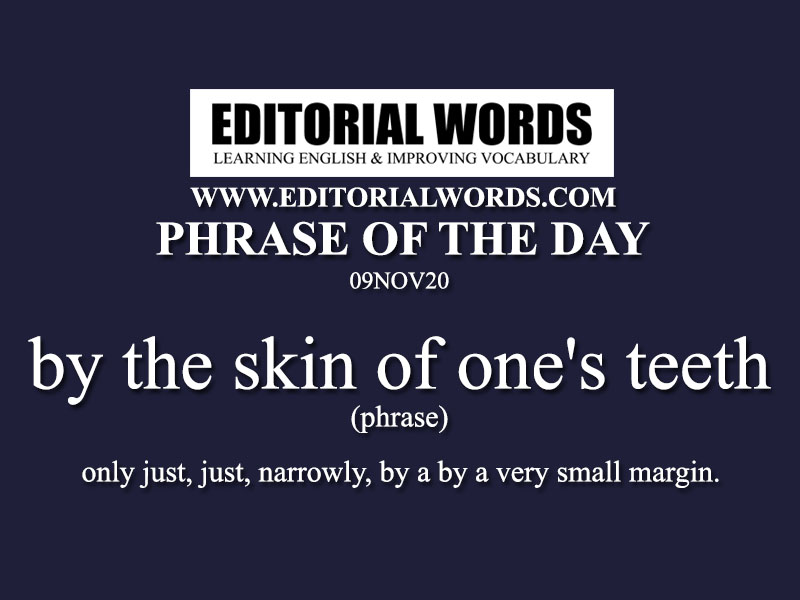 Phrase of the Day (by the skin of one's teeth)-09NOV20