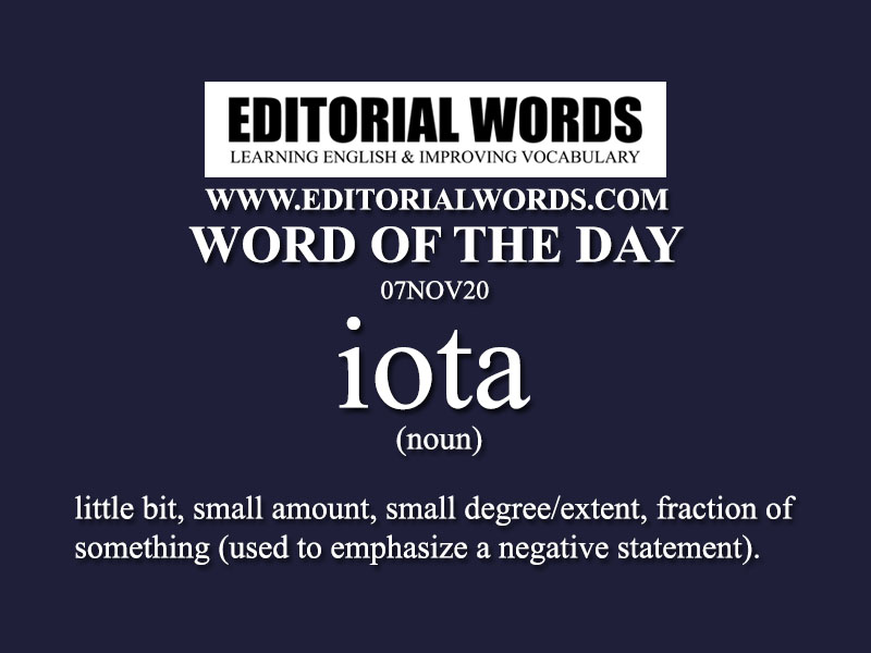 Word of the Day (iota)-07NOV20