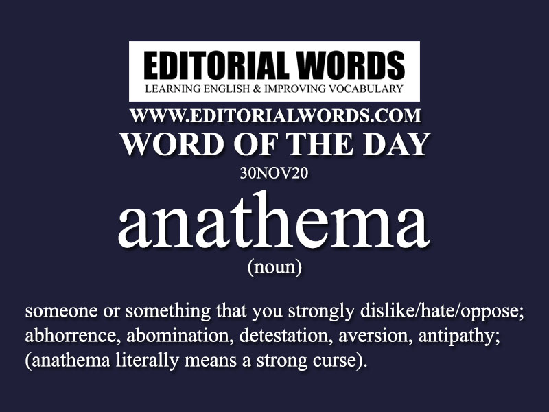 Word of the Day (anathema)-30NOV20