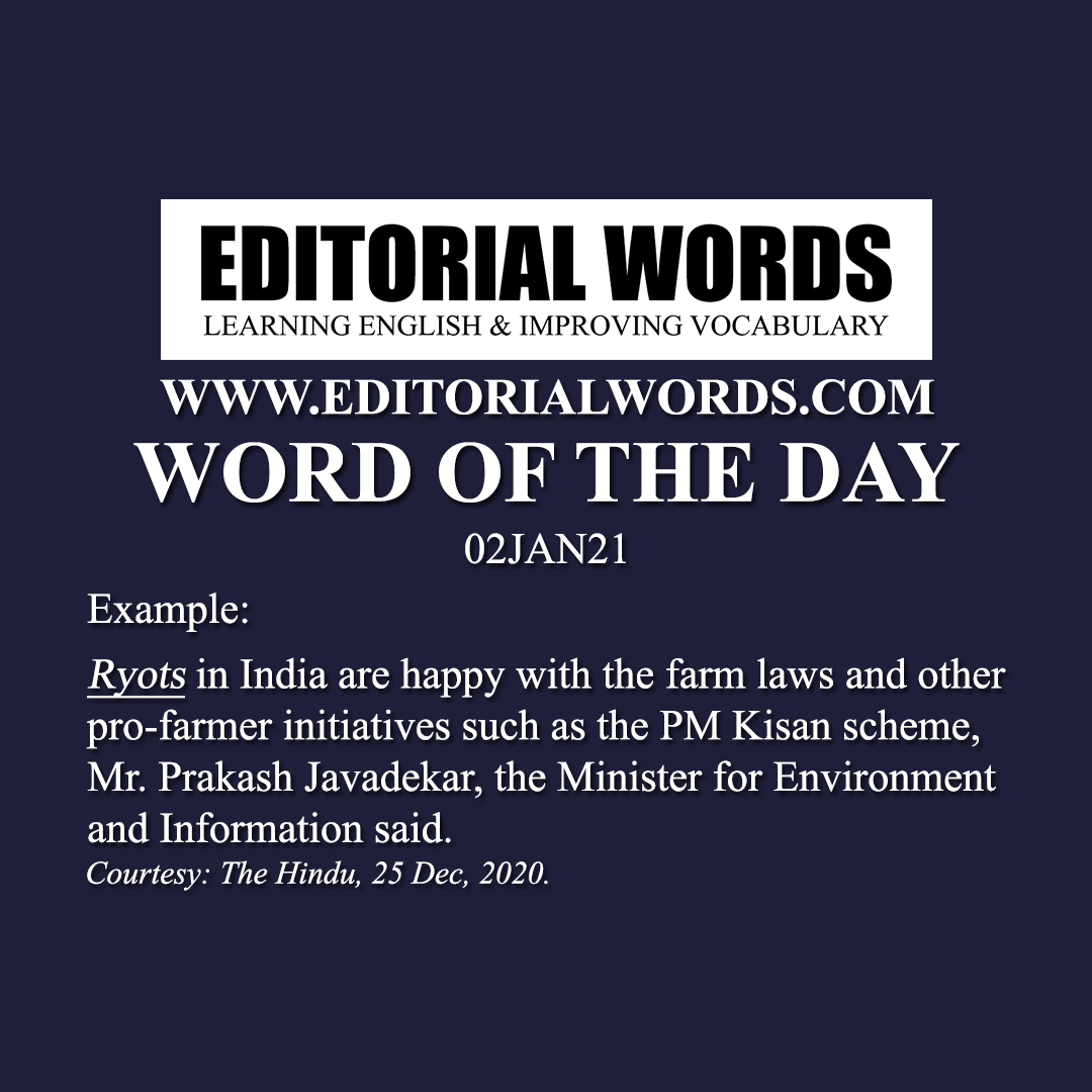 Word of the Day (ryot)-02JAN21