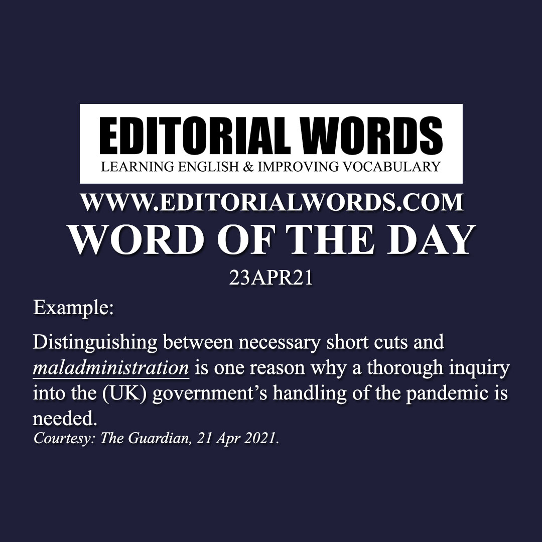 Word of the Day (maladministration)-23APR21