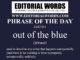 Phrase of the Day (out of the blue)-01JUN21