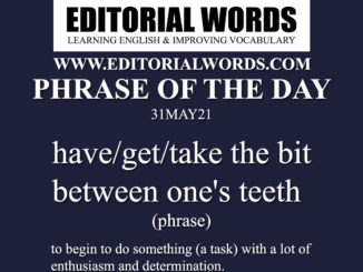 Phrase of the Day (have/get/take the bit between one's teeth)-31MAY21