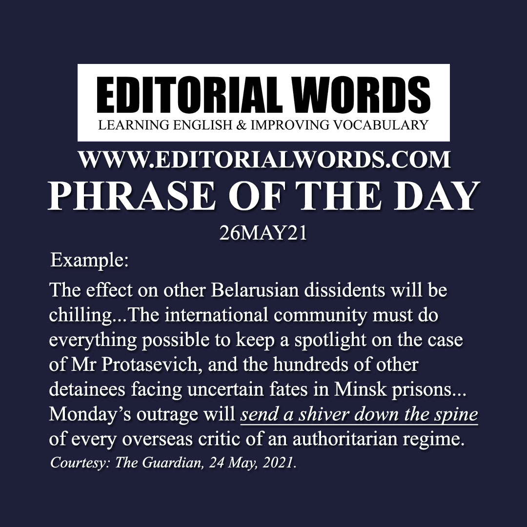 Phrase of the Day (send a shiver down the spine)-26MAY21