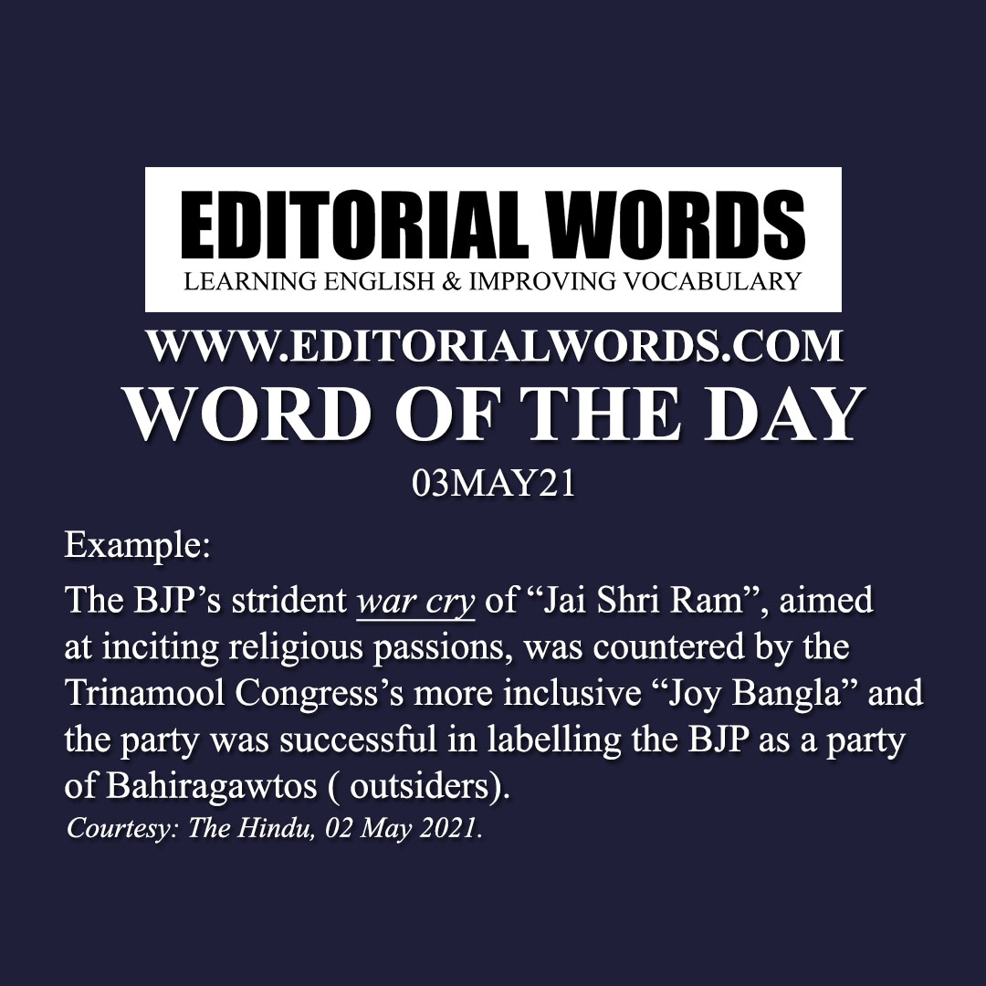 Word of the Day (war cry)-03MAY21