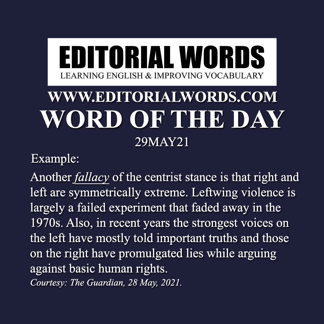Word of the Day (fallacy)-29MAY21 Word of the Day (fallacy)-29MAY21