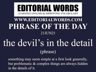 Phrase of the Day (the devil’s in the detail)-21JUN21
