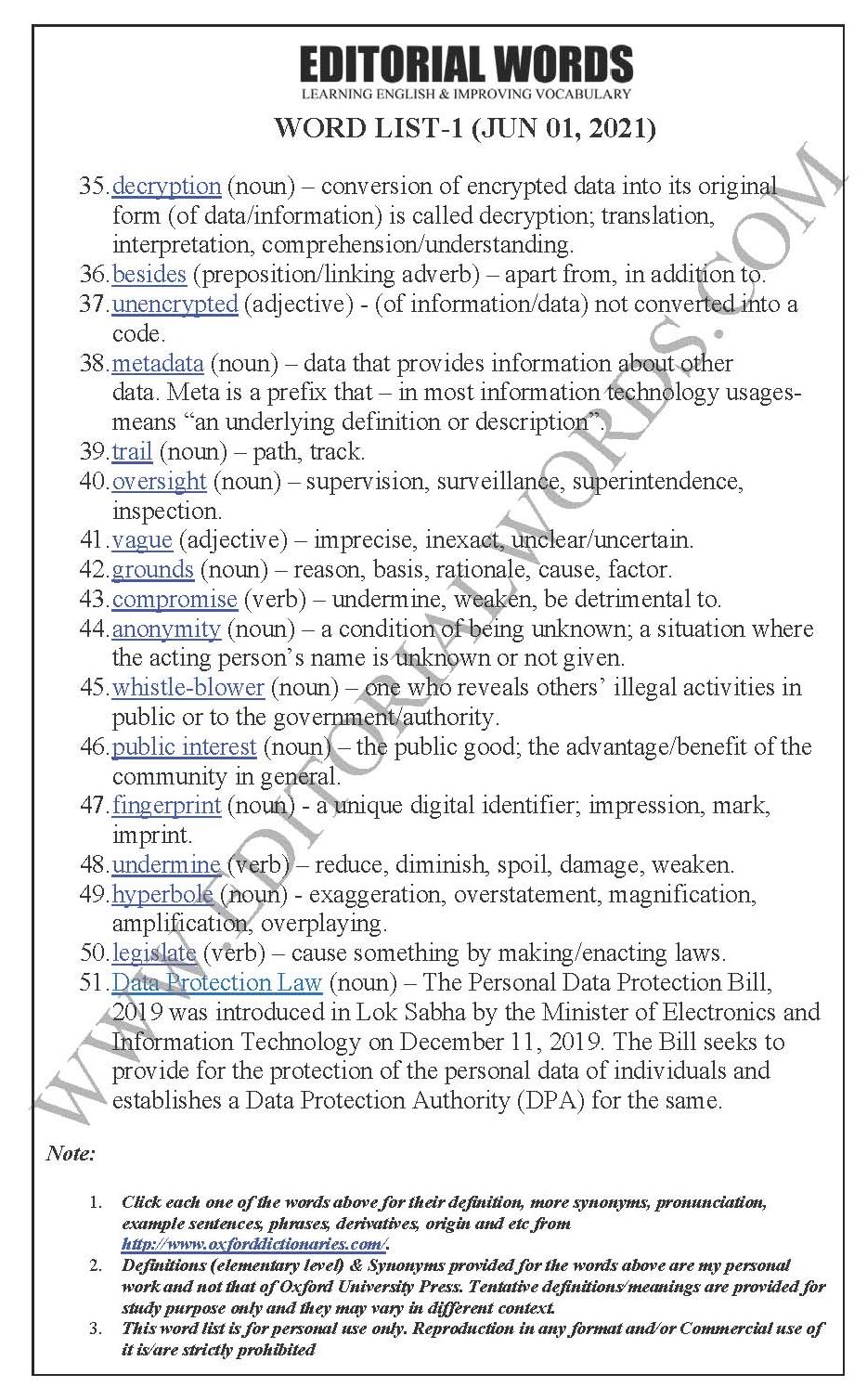 The Hindu Editorial (Ending encryption) – Jun 01, 2021