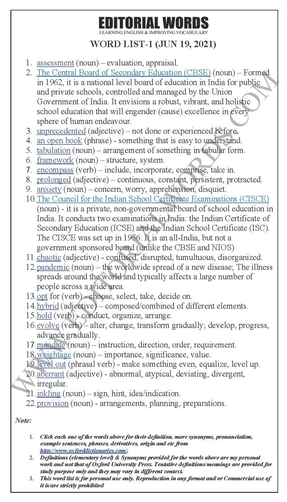 The Hindu Editorial (Fair assessment) – Jun 19, 2021