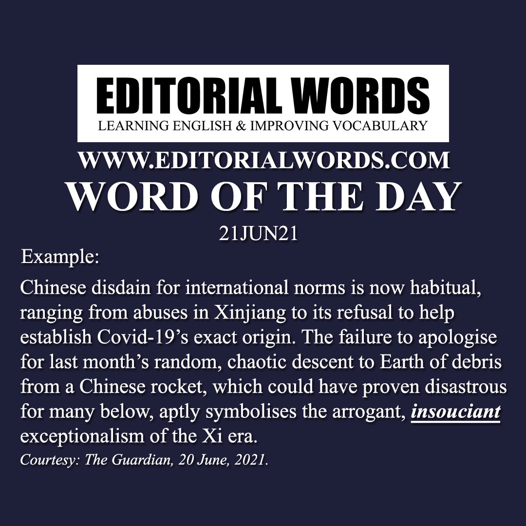 Word of the Day (insouciant)-21JUN21
