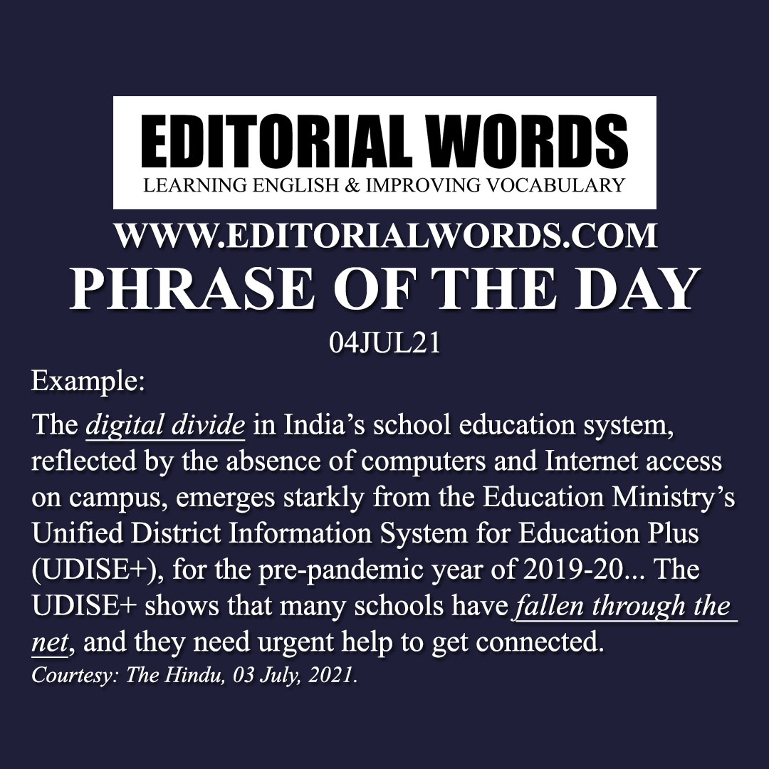Phrase of the Day (slip/fall through the net)-04JUL21 Phrase of the Day (slip/fall through the net)-04JUL21