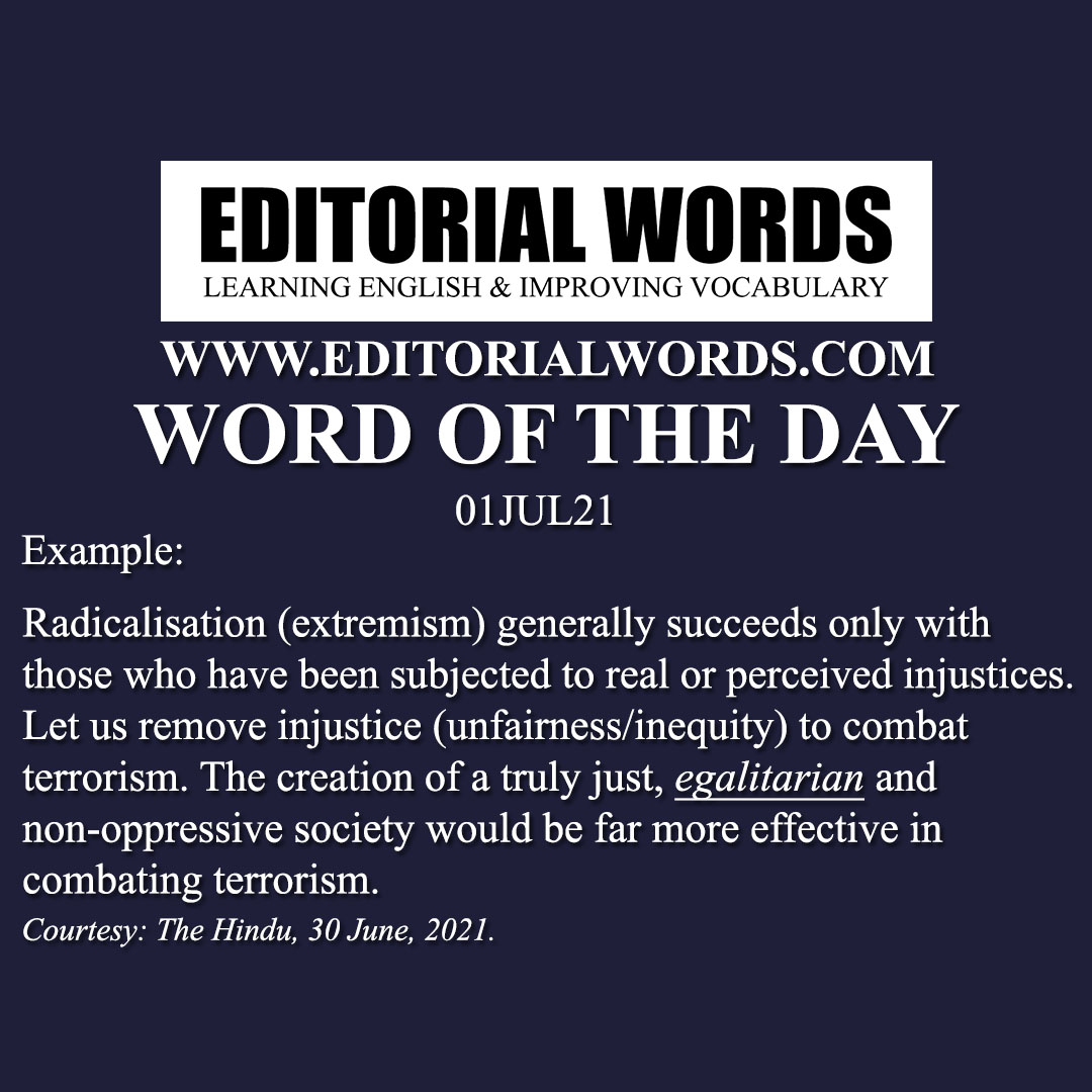 Word of the Day (egalitarian)-01JUL21