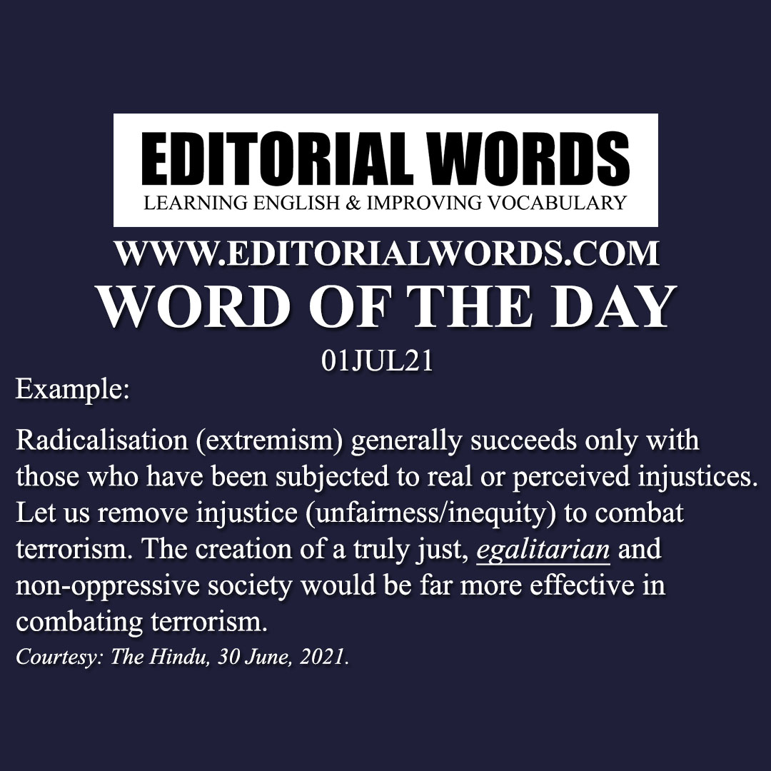 Word of the Day (egalitarian)-01JUL21 Word of the Day (egalitarian)-01JUL21