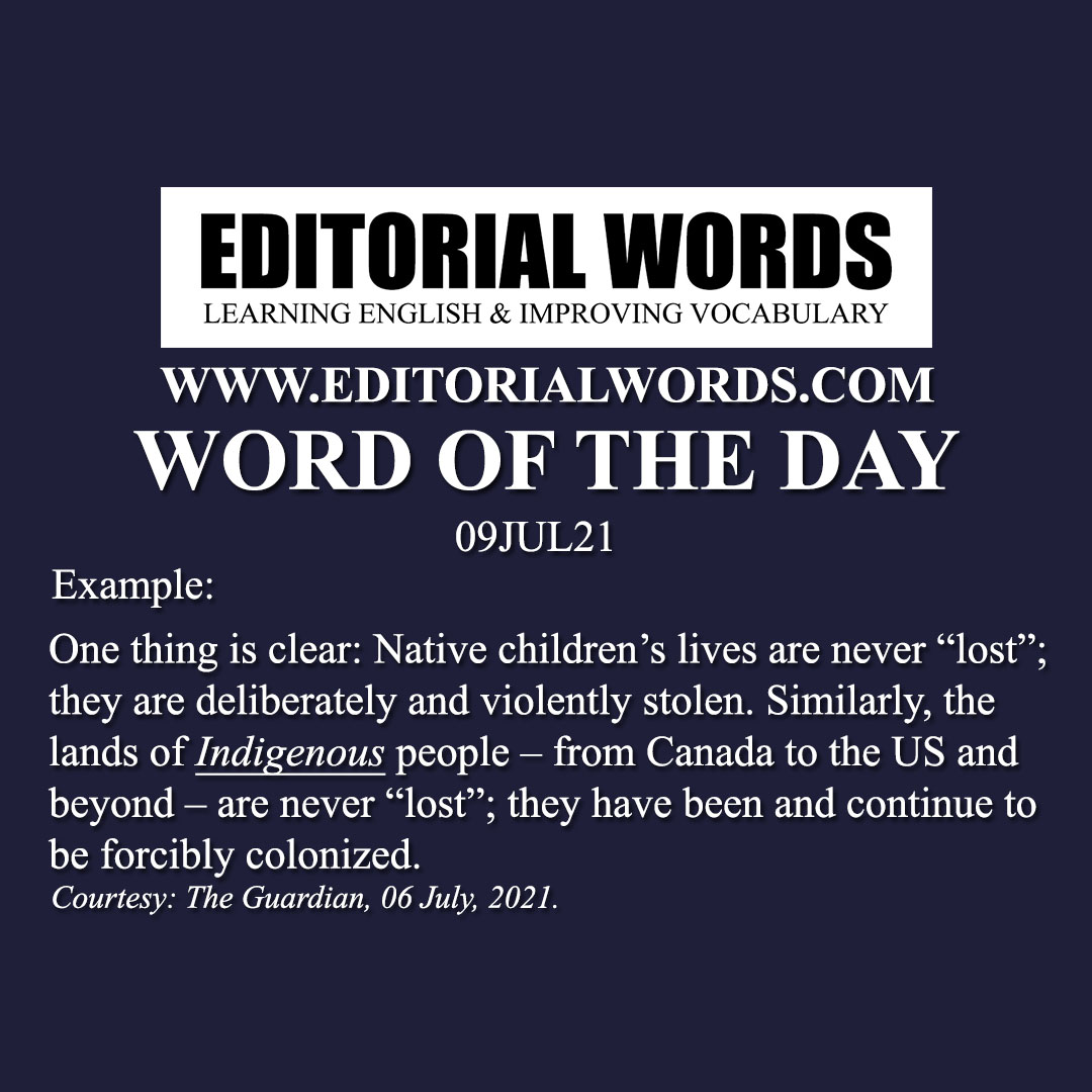 Word of the Day (indigenous)-09JUL21