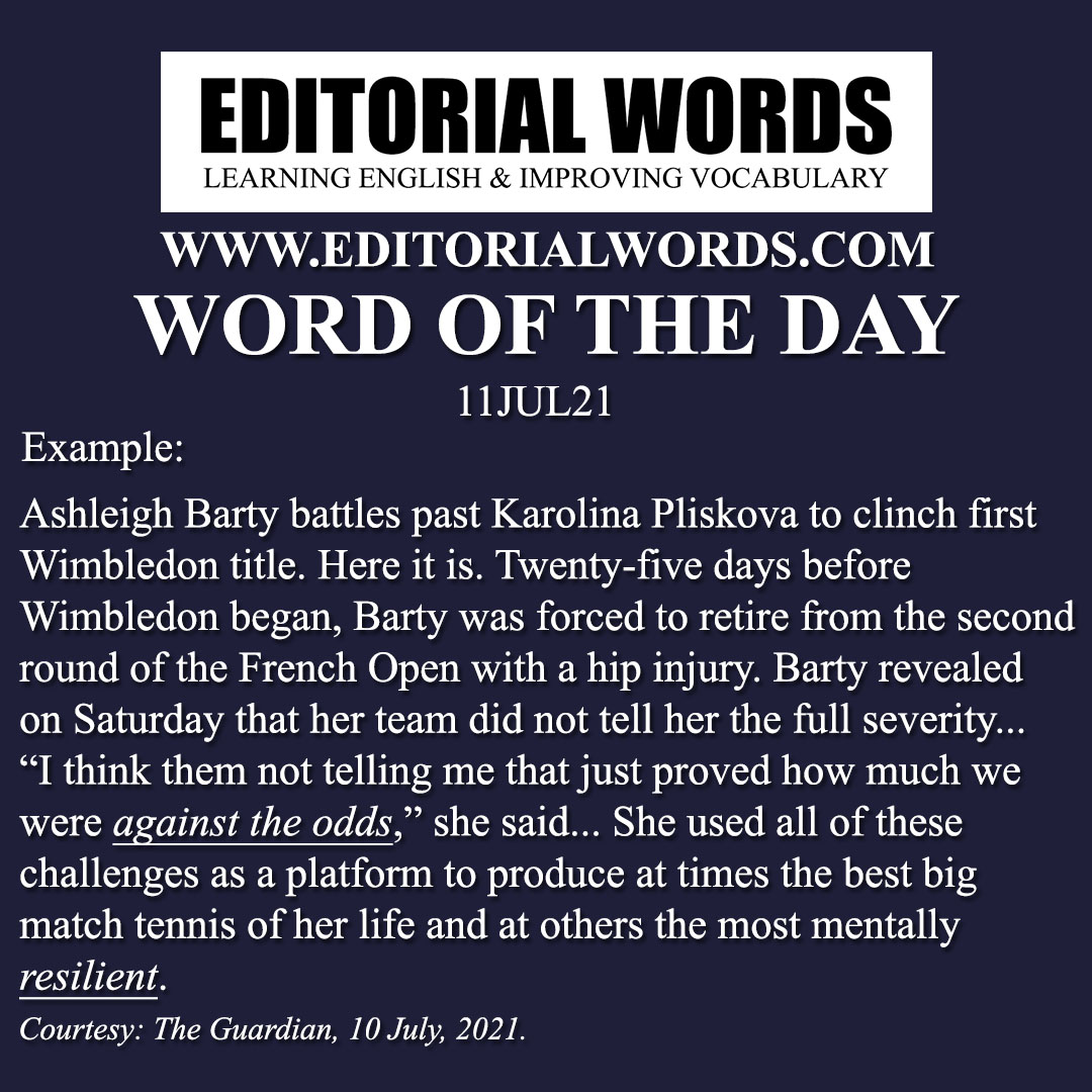 Word of the Day (resilient)-11JUL21