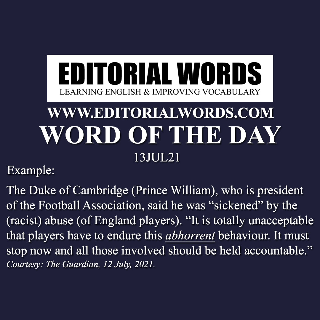 Word of the Day (abhorrent)-13JUL21