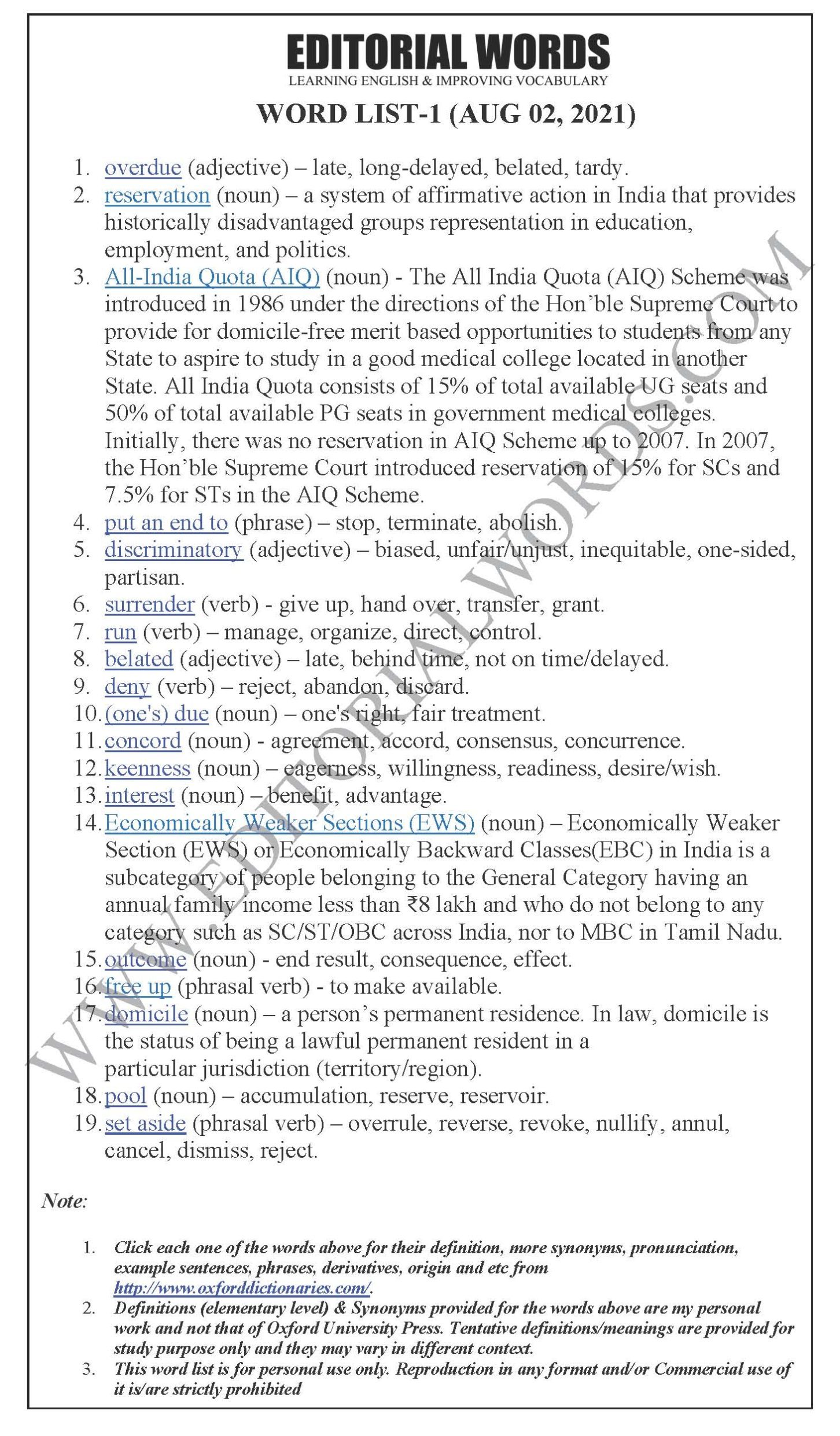 The Hindu Editorial (Long overdue) – Aug 02, 2021