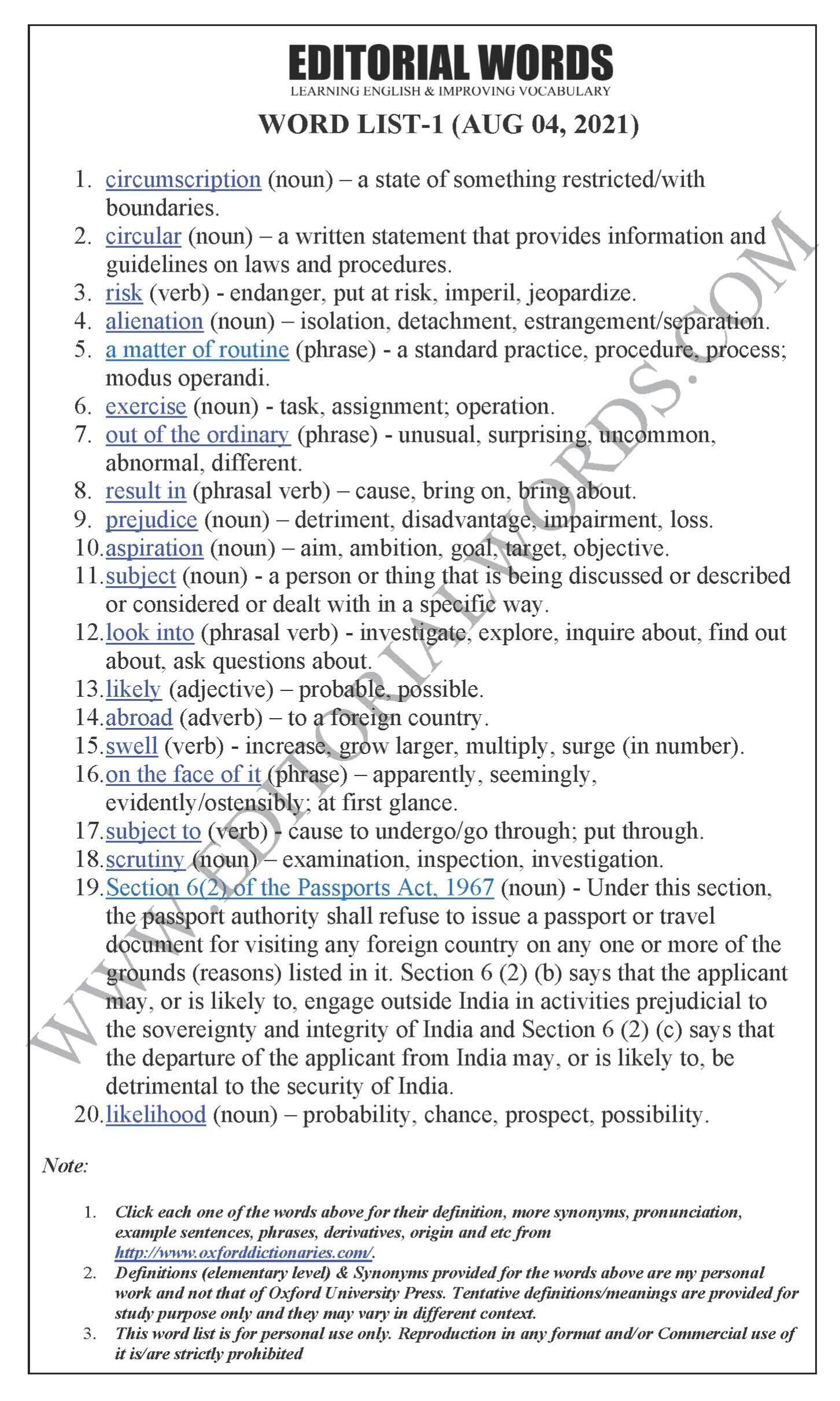 The Hindu Editorial (Circumscription) – Aug 04, 2021