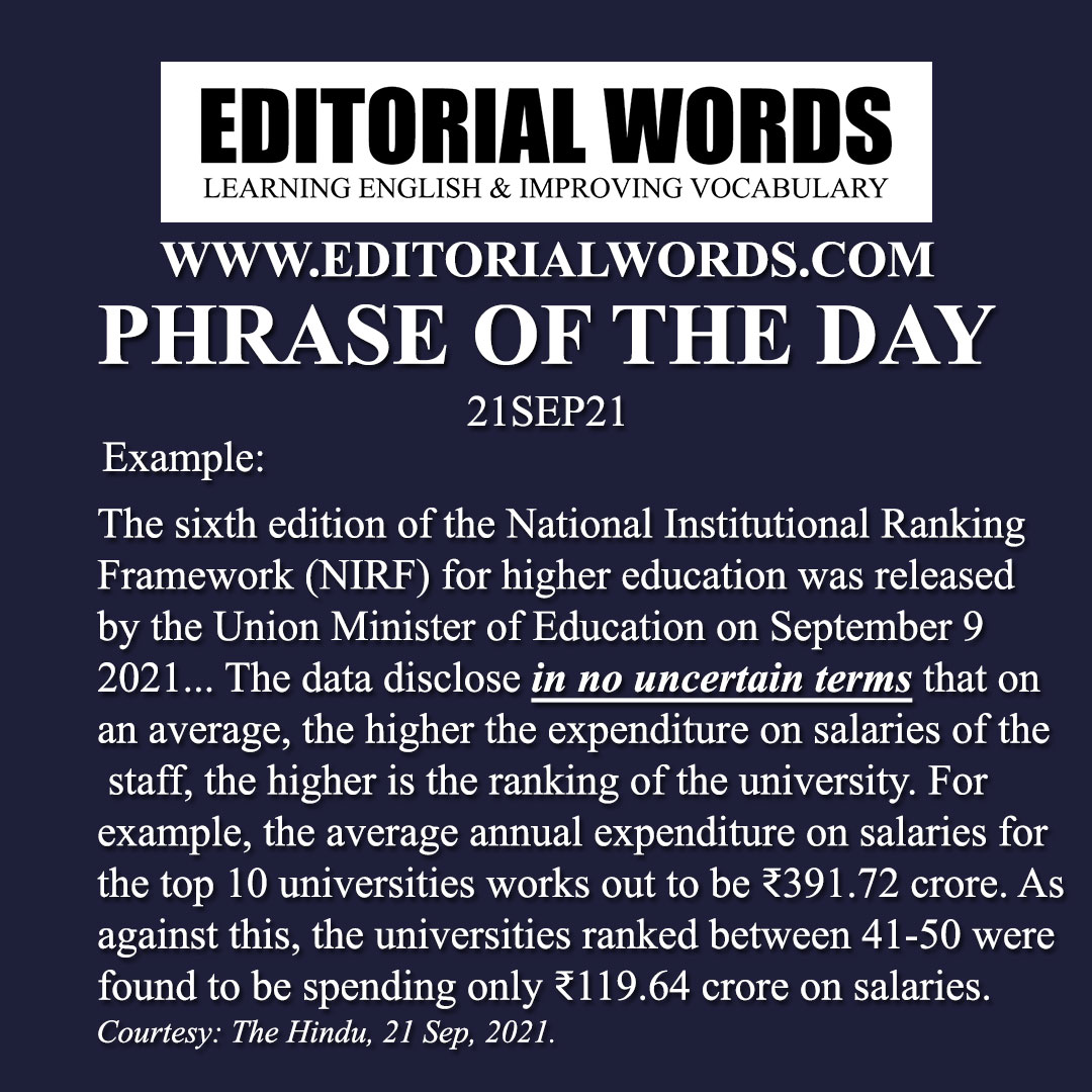 Phrase of the Day (in no uncertain terms)-21SEP21 Phrase of the Day (in no uncertain terms)-21SEP21