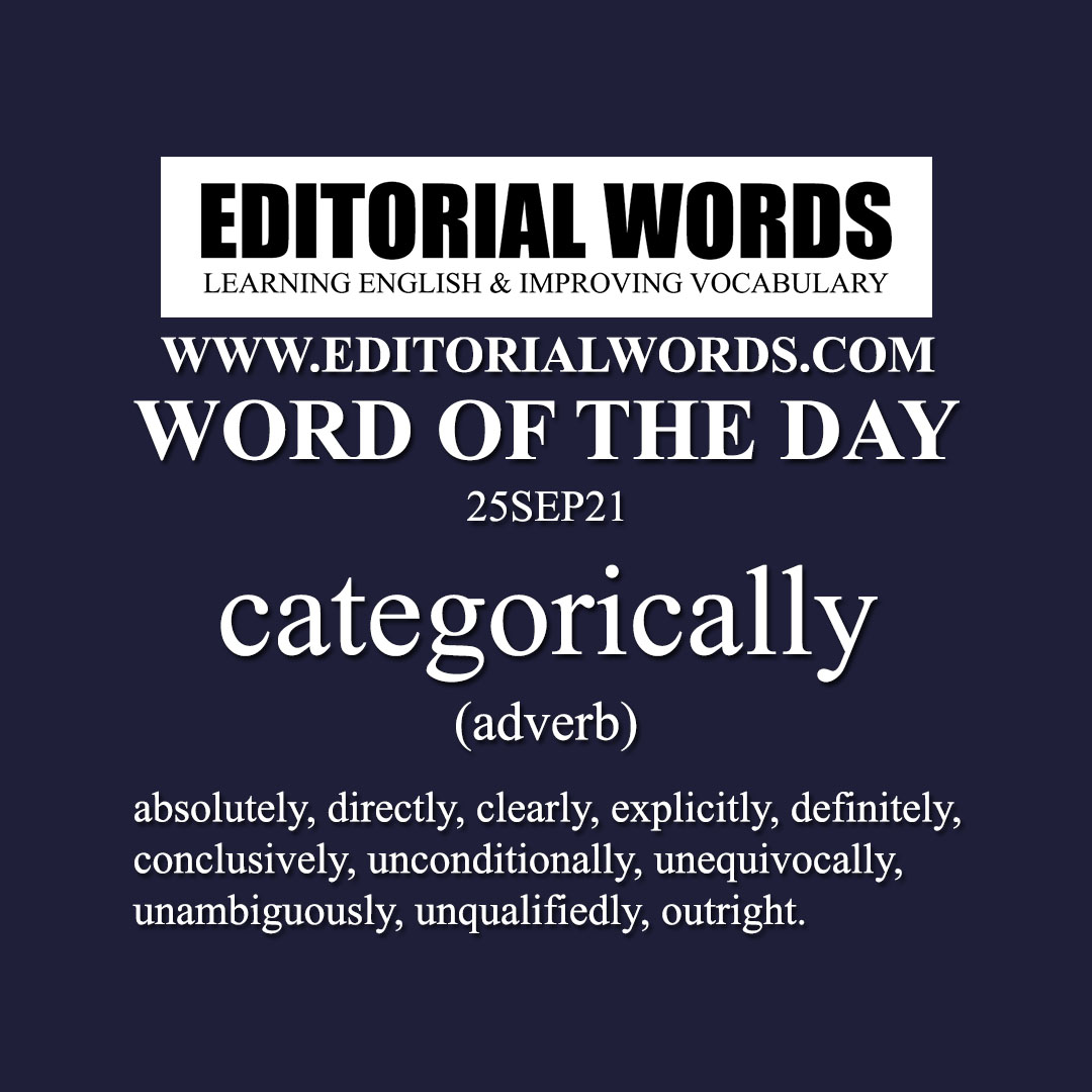 Word of the Day (categorically)-25SEP21