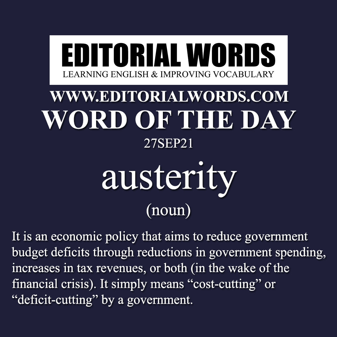 Word of the Day (austerity)-27SEP21