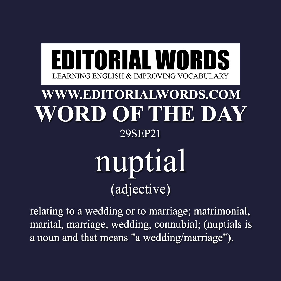 Word of the Day (nuptial)-29SEP21
