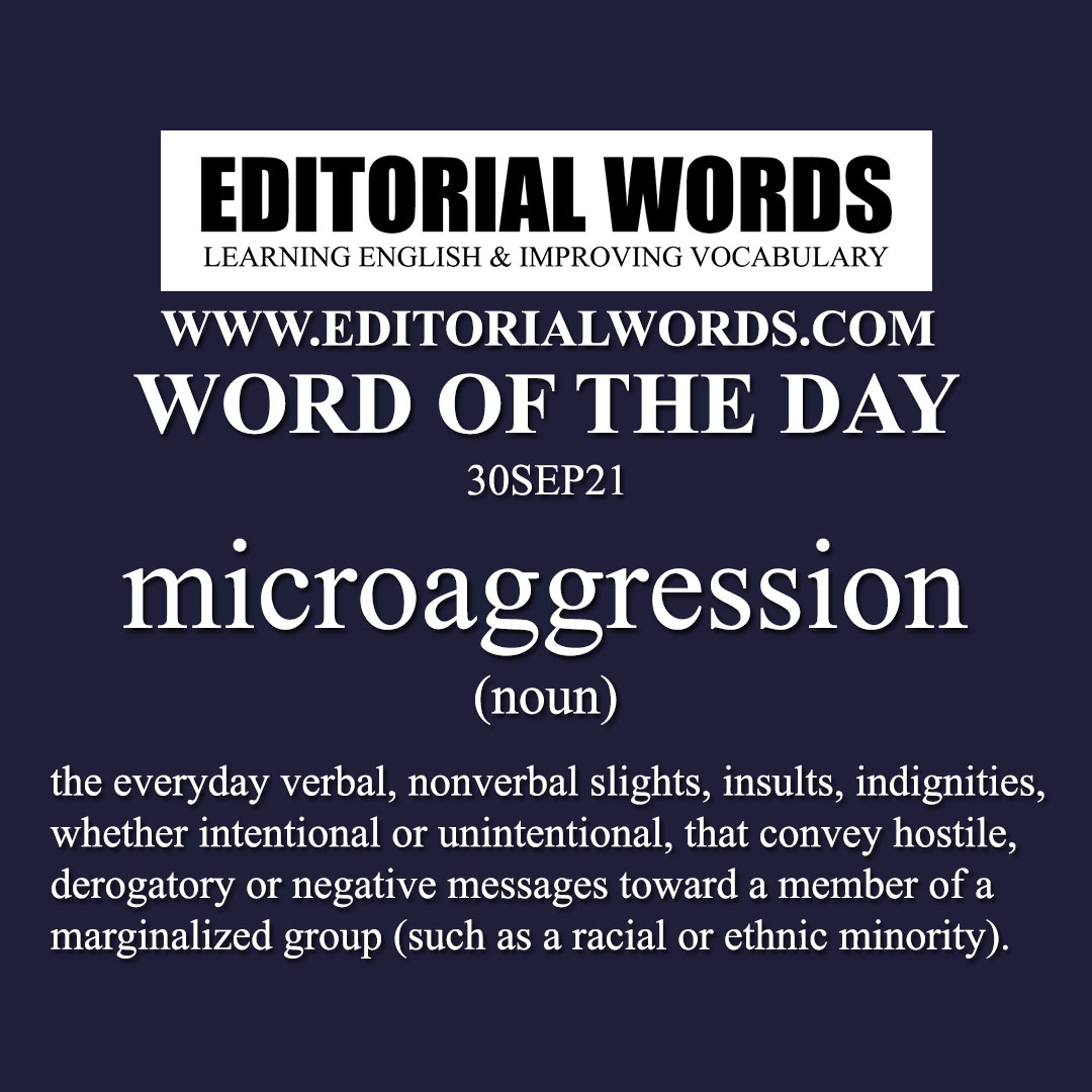 Word of the Day (microaggression)-30SEP21