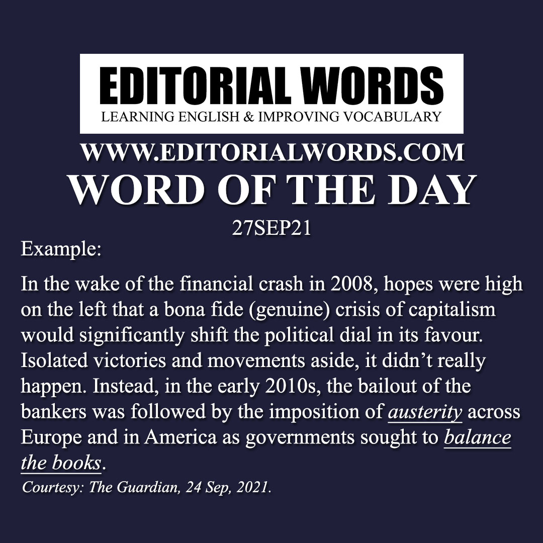 Word of the Day (austerity)-27SEP21