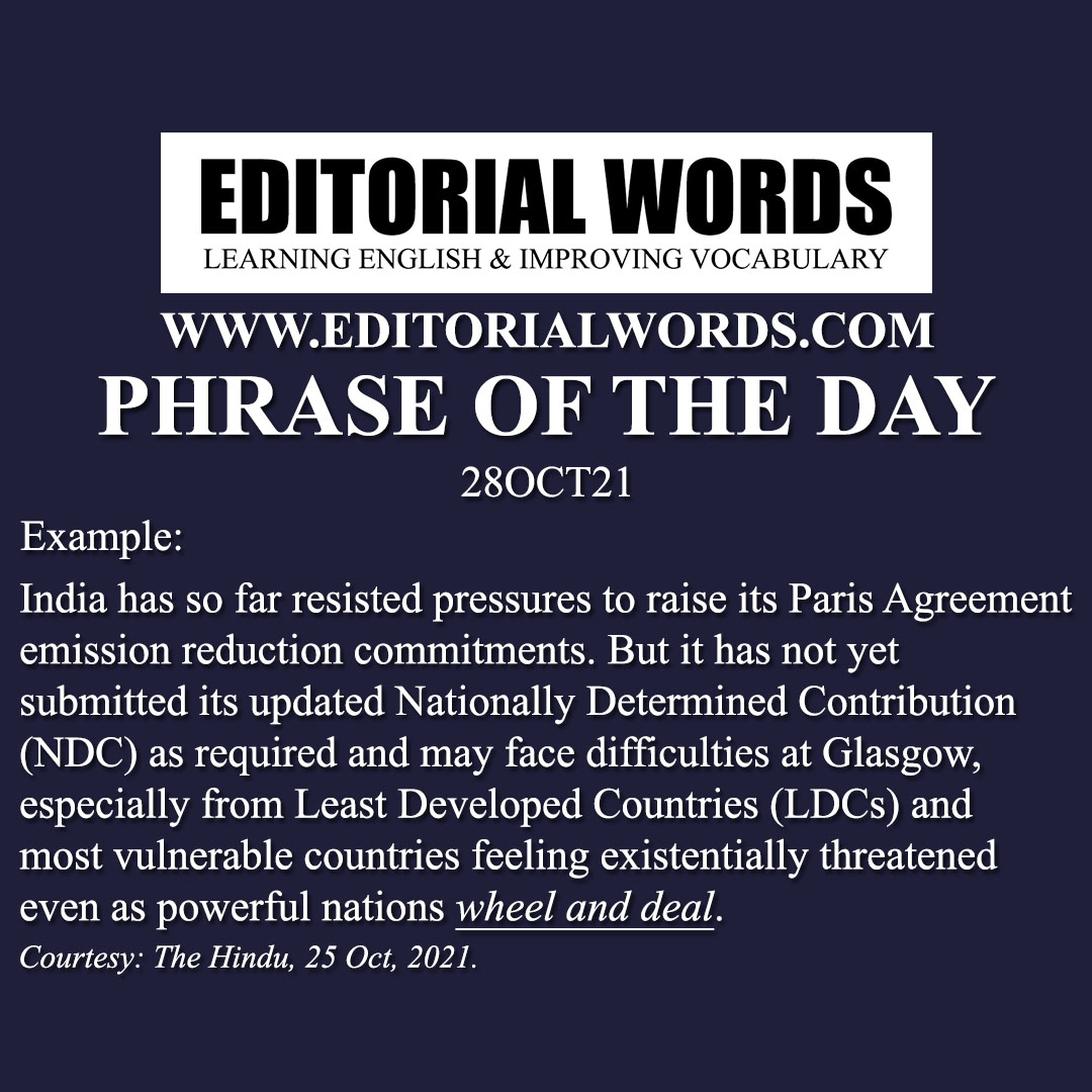 Phrase of the Day (wheel and deal)-28OCT21 Phrase of the Day (wheel and deal)-28OCT21