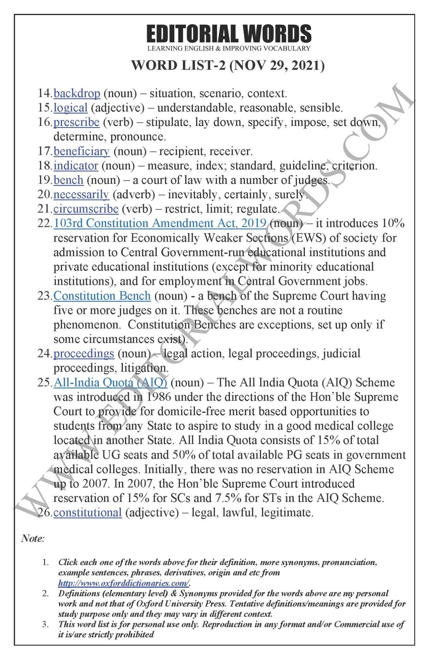 The Hindu Editorial (Questionable criterion) – Nov 29, 2021