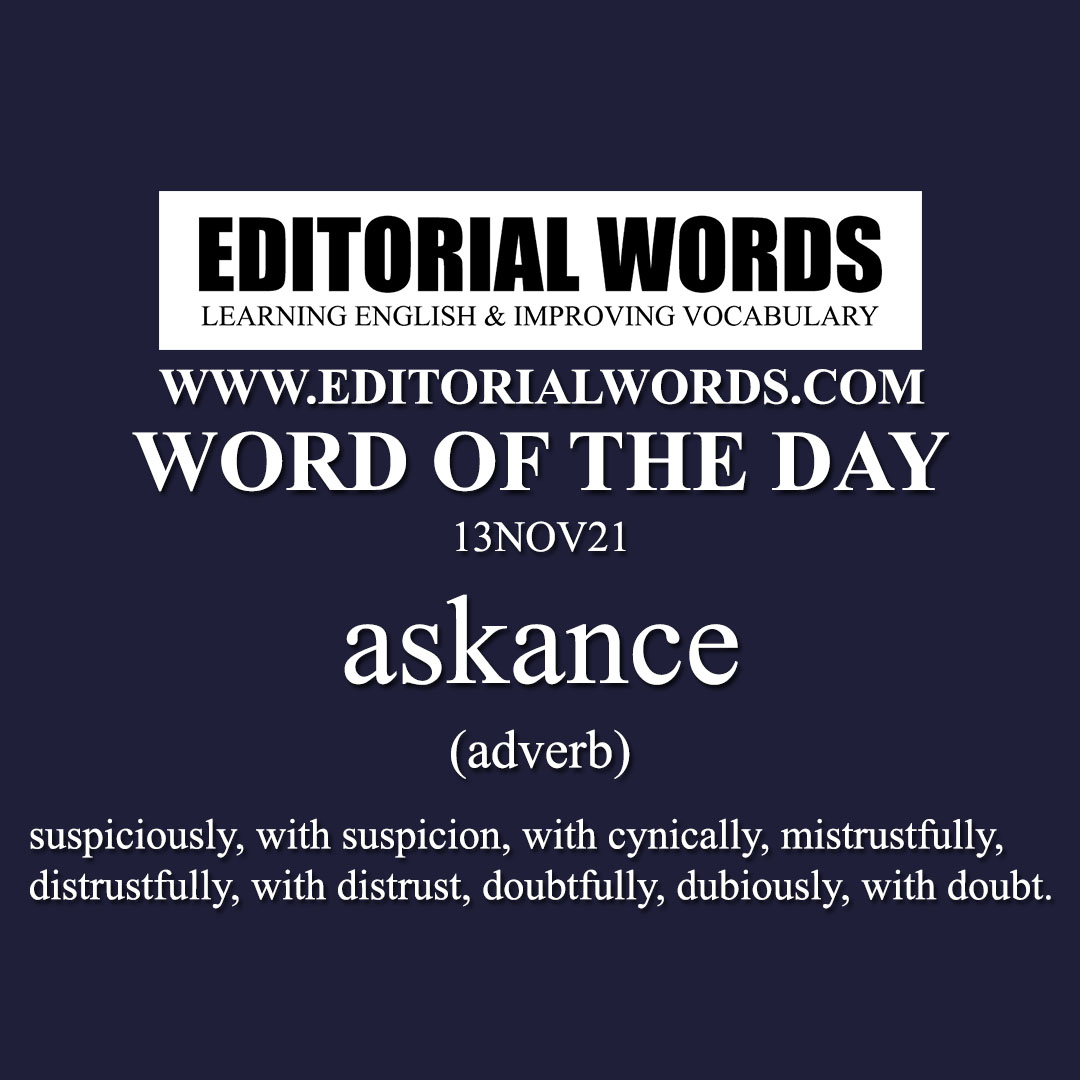 Word of the Day (askance)-13NOV21