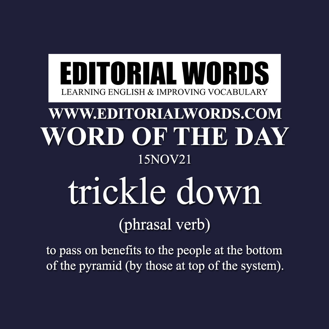 Word of the Day (trickle down)-15NOV21 Word of the Day (trickle down)-15NOV21