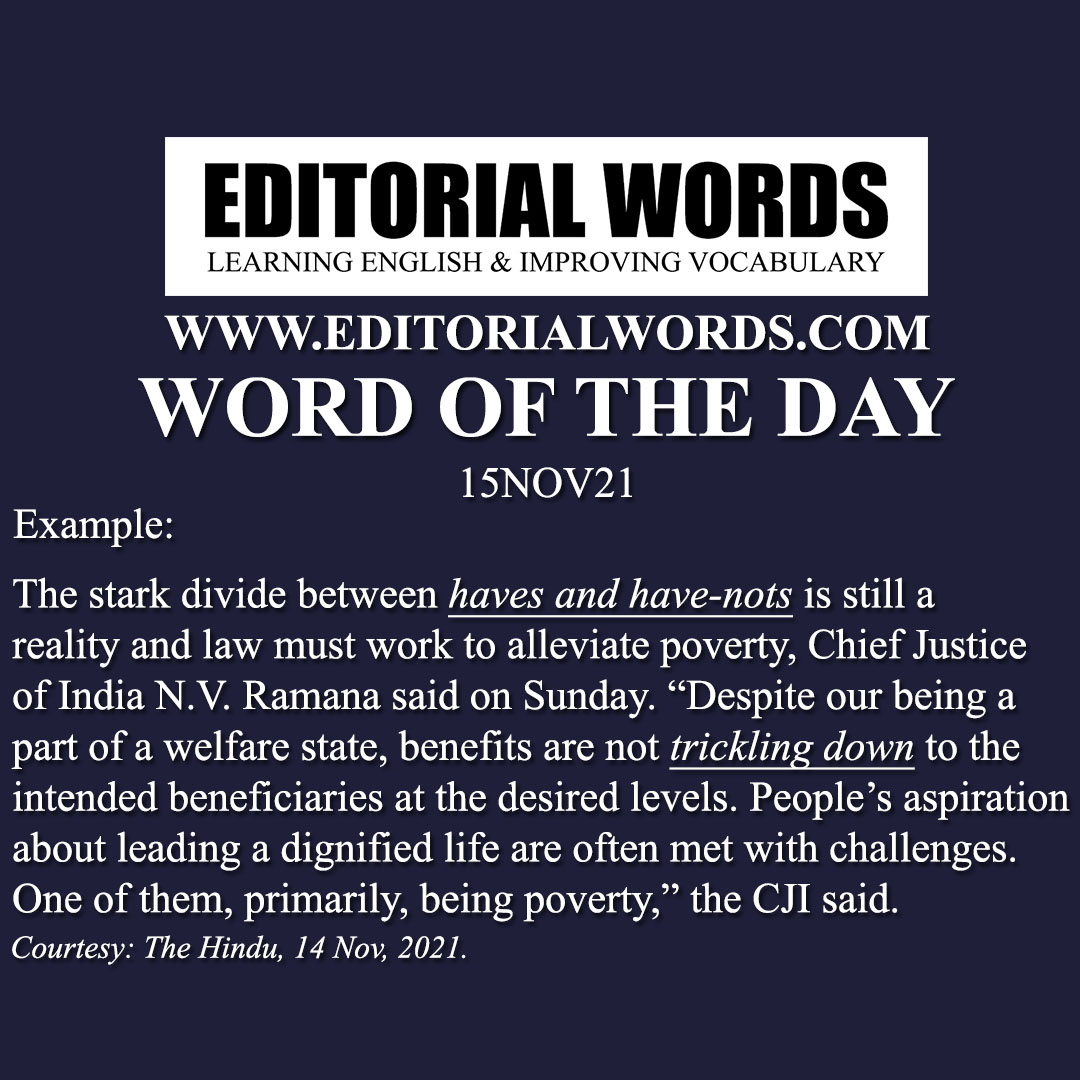 Word of the Day (trickle down)-15NOV21 Word of the Day (trickle down)-15NOV21