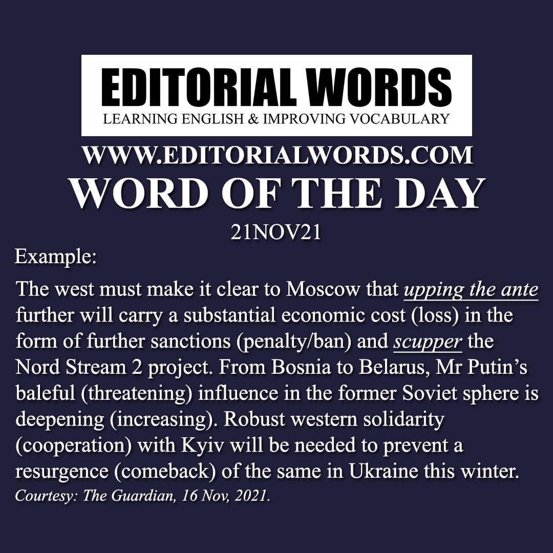 Word of the Day (scupper)-21NOV21 Word of the Day (scupper)-21NOV21