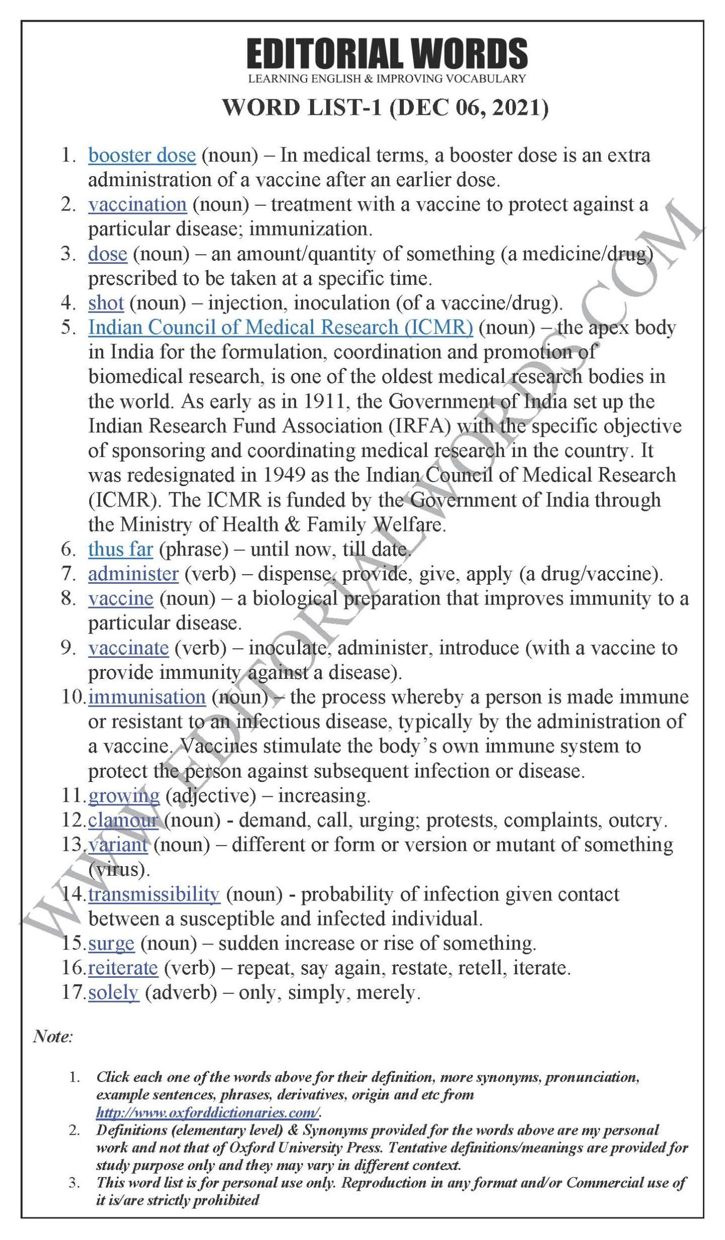 The Hindu Editorial (Boosters short) – Dec 06, 2021