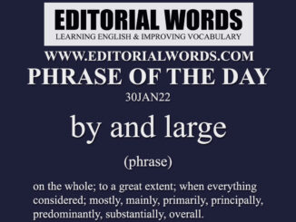 Phrase of the Day (by and large)-30JAN22