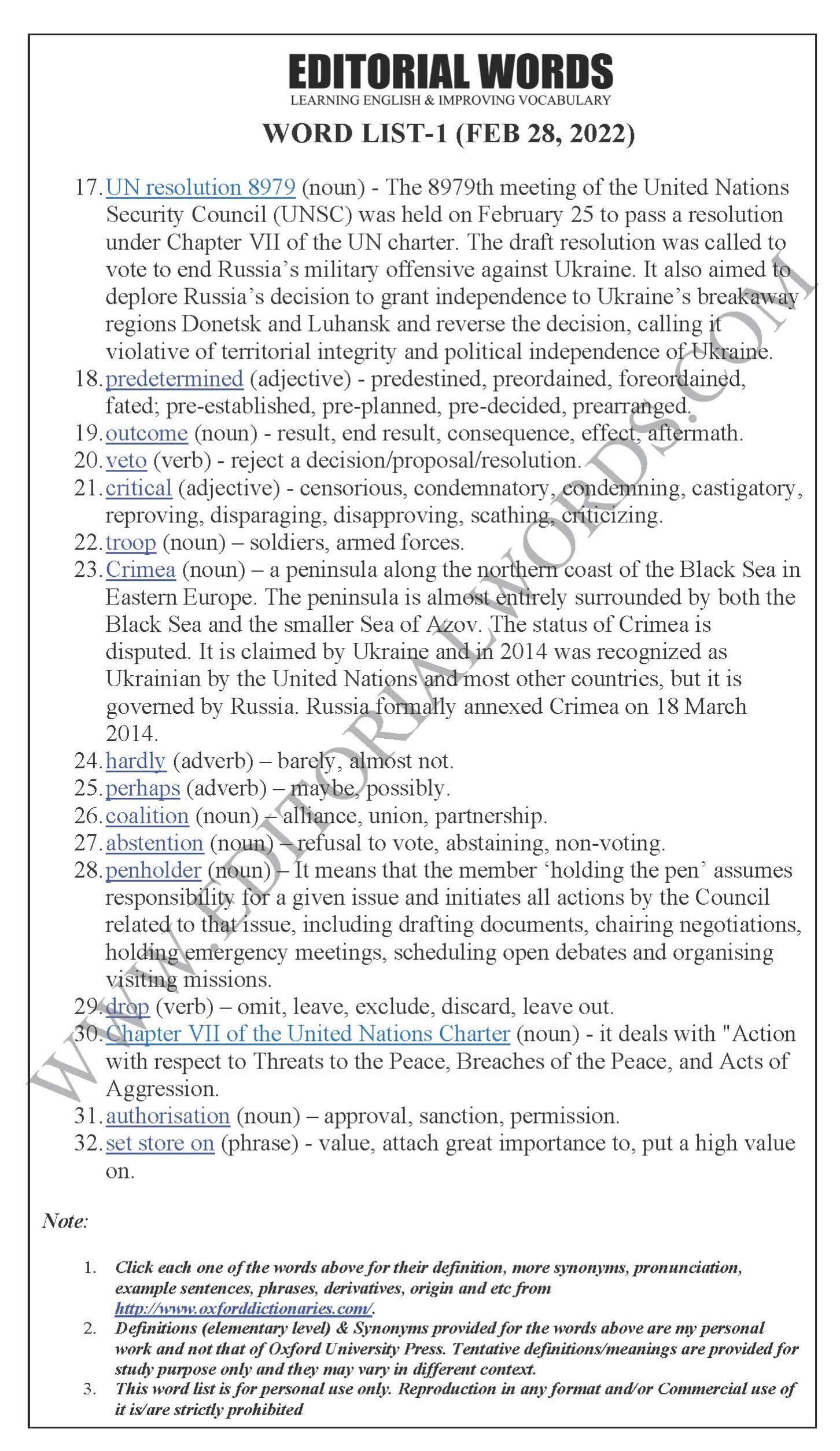 The Hindu Editorial (A testing vote) – Feb 28, 2022