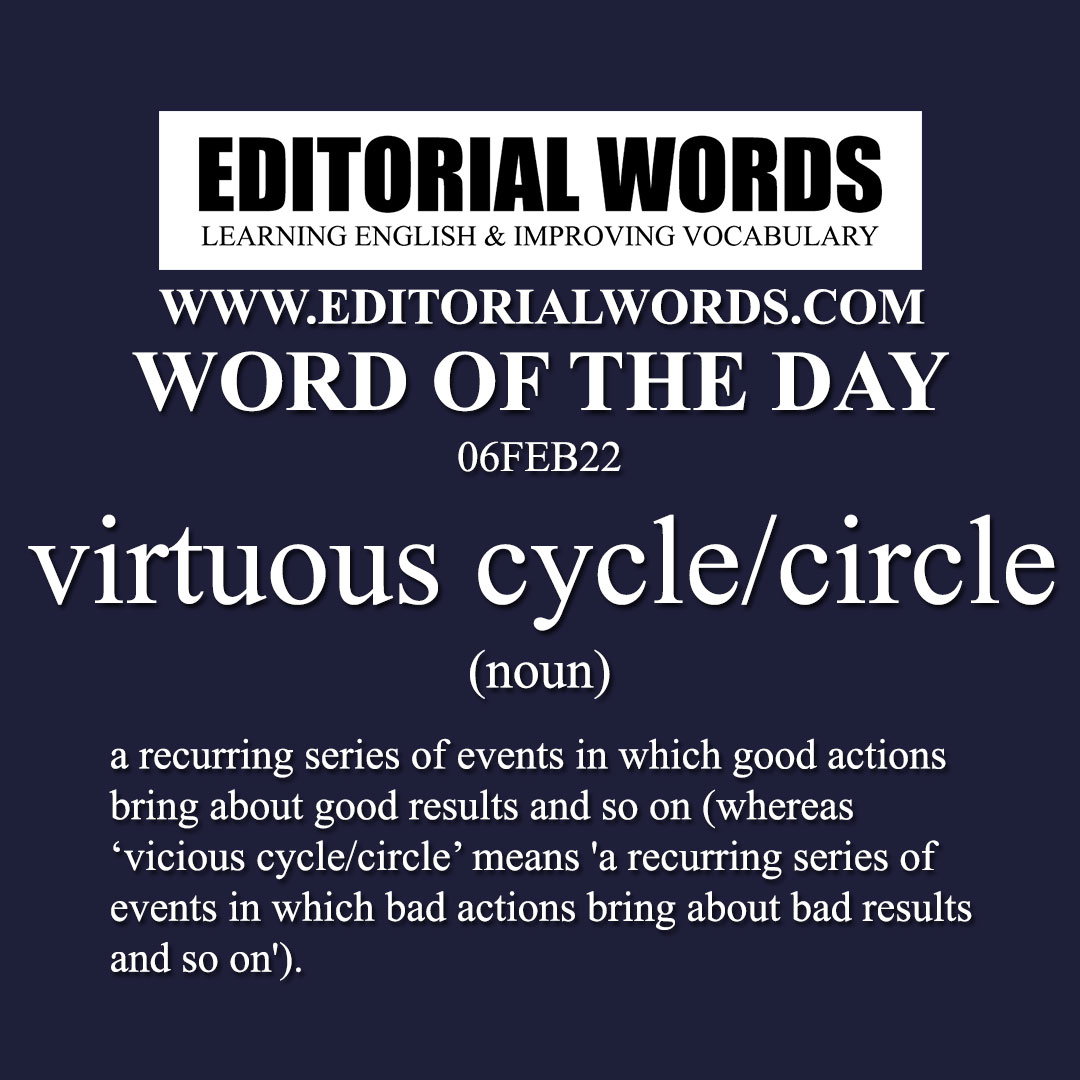 Word of the Day (virtuous cycle/circle)-06FEB22 Word of the Day (virtuous cycle/circle)-06FEB22
