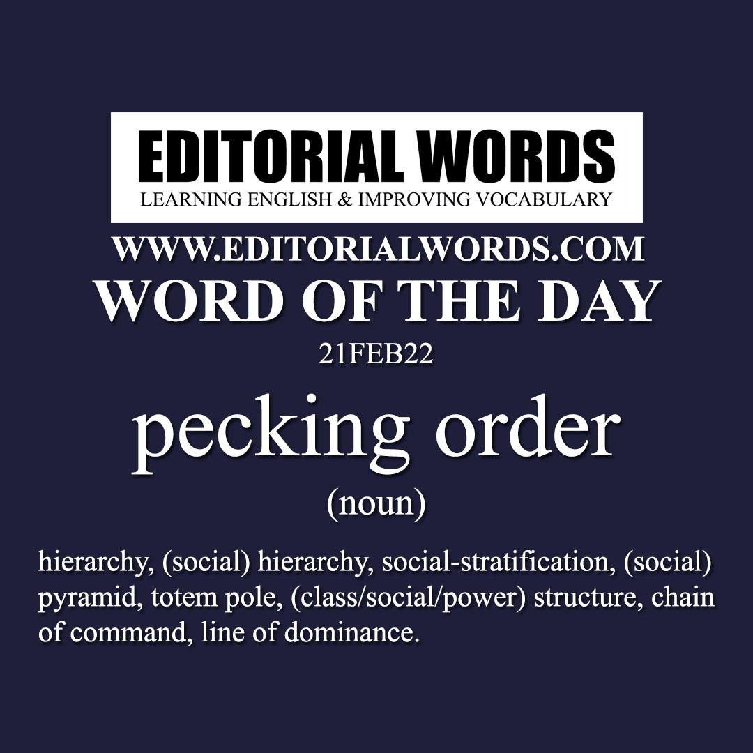 Word of the Day (pecking order)-21FEB22