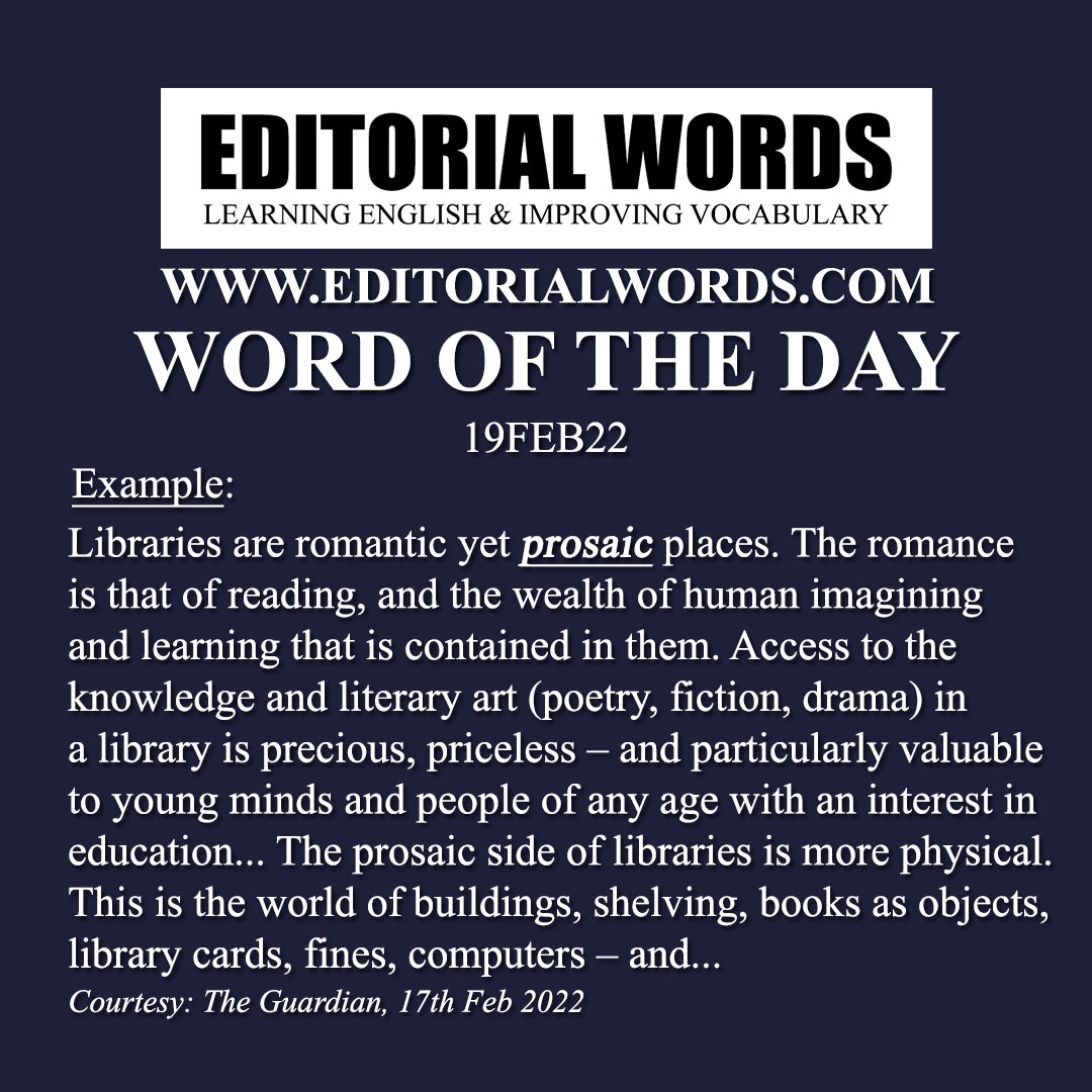 Word of the Day (prosaic)-19FEB22