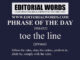 Phrase of the Day (toe the line)-28MAR22