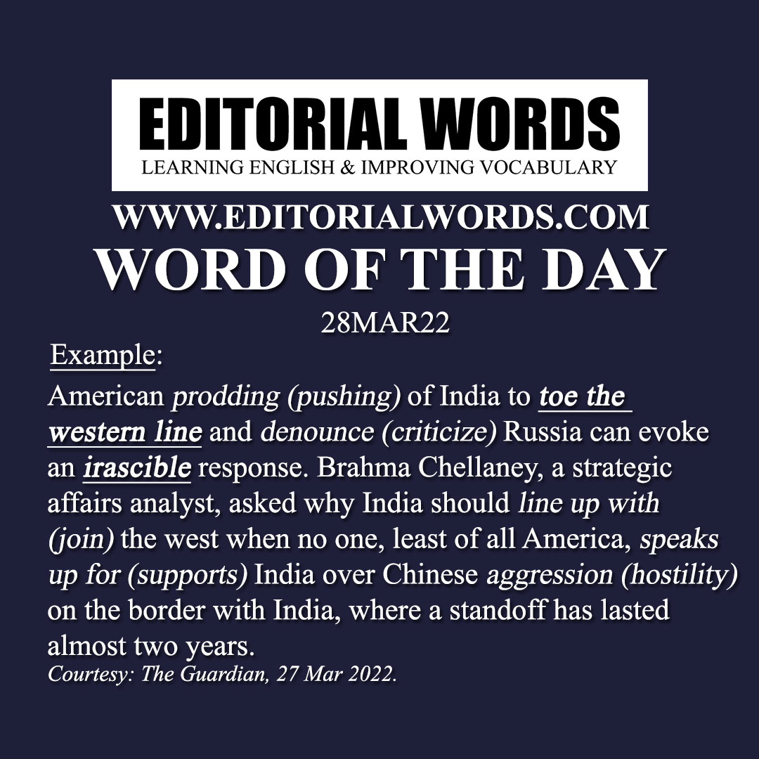 Word of the Day (irascible)-28MAR22